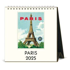Cavallini & Co. Paris 2025 Easel Desk Calendar, 6.5"x6.5"